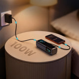 Joyroom PODIX PR70 25000mAh Power Bank op til 240W med to indbyggede USB-C kabler og to TFT skærme - Grå