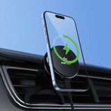 Acefast D66 Magnetic Car Air Vent Mount med Qi2 25W trådløs opladning og køling - sort