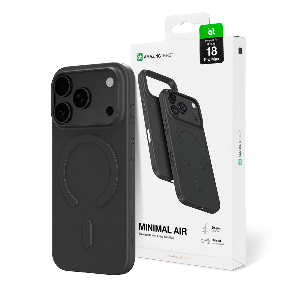 AmazingThing Minimal Air Case til iPhone 18 Pro Max Kompatibel med MagSafe - sort
