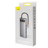 Hubin 9 Baseus Metal Gleam Series, USB-C til 3x USB 3.0 + HDMI + USB-C PD + Ethernet RJ45 + microSD / SD + VGA