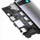 Hubin 9 Baseus Metal Gleam Series, USB-C til 3x USB 3.0 + HDMI + USB-C PD + Ethernet RJ45 + microSD / SD + VGA