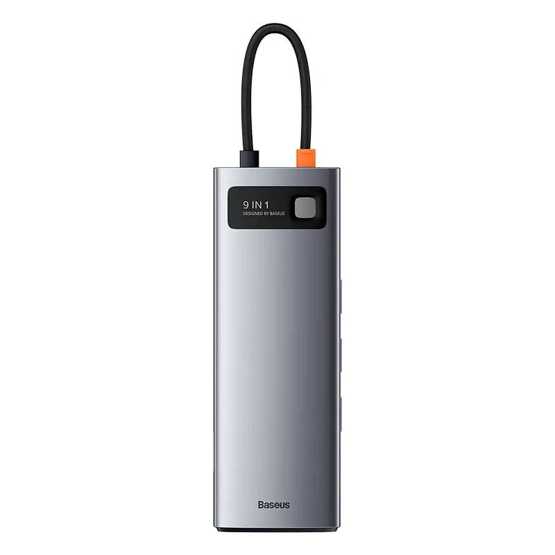 Hubin 9 Baseus Metal Gleam Series, USB-C til 3x USB 3.0 + HDMI + USB-C PD + Ethernet RJ45 + microSD / SD + VGA