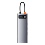 Hubin 9 Baseus Metal Gleam Series, USB-C til 3x USB 3.0 + HDMI + USB-C PD + Ethernet RJ45 + microSD / SD + VGA