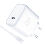 3mk Rayo Charger 20W PD3.0 PPS USB-C Wall Charger + USB-C / USB-C 3A 60W Cable - White