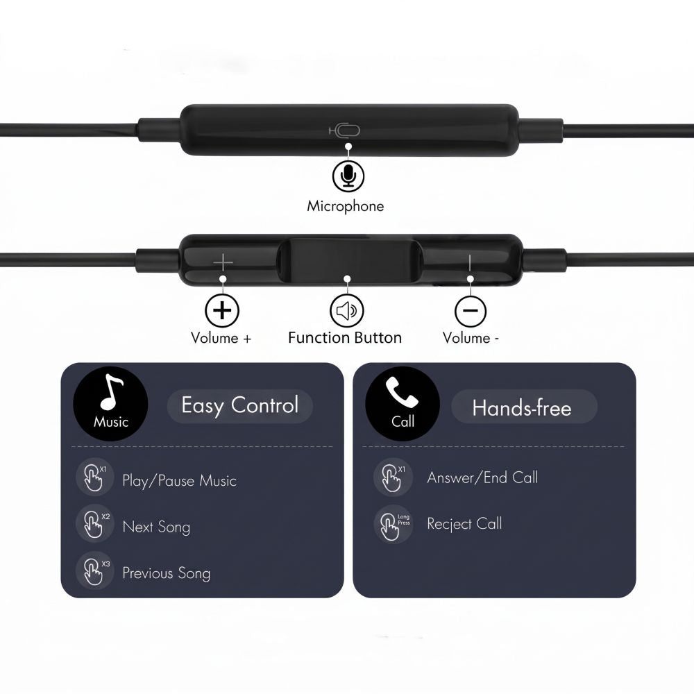 Tech-Protect Ultraboost Core G4 Mini Jack Wired Headphones - Black