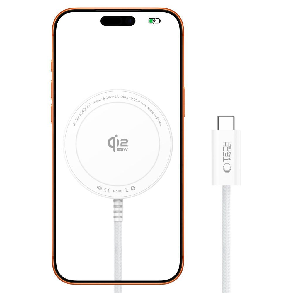 Tech-Protect A54 MagSafe 25W QI2.2 Wireless Charger - White