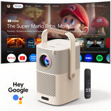 Yaber T2 Plus GTV 1080p 450 ANSI Google TV JBL Dolby Audio Multimedia Projector with Battery - Beige