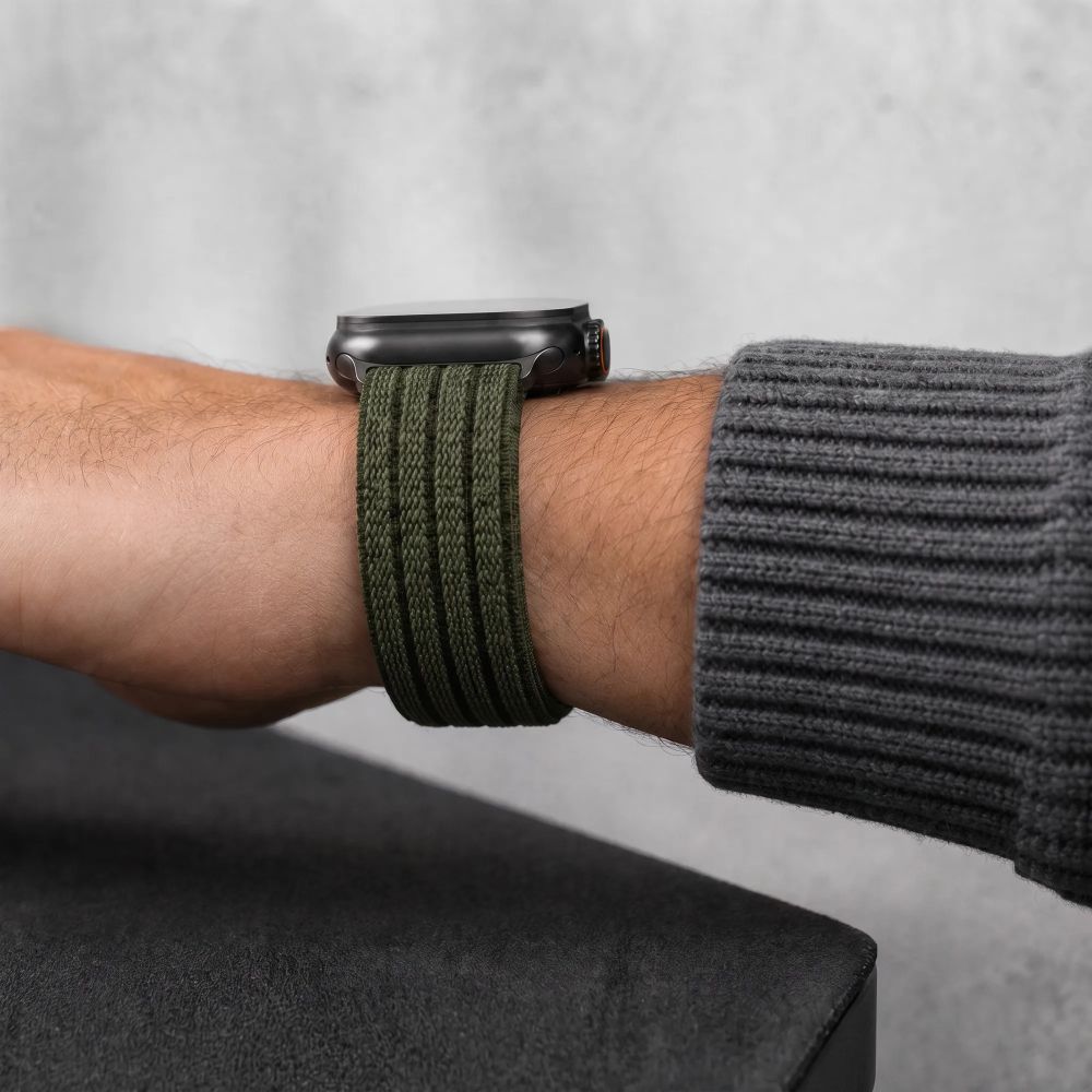 Tech-Protect Nylon Sport Band for Apple Watch 44 / 45 / 46 / 49 mm - Dark Green