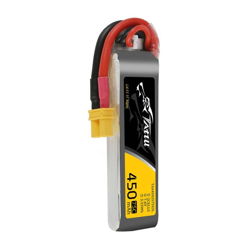 Batteri Tattu 450mAh 7.4V 75C 2S1P Lang XT30