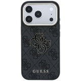 Guess 4G og Big Resin Logo Case til iPhone 17 Pro / 18 Pro - sort