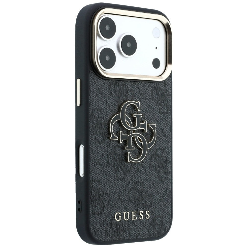 Guess 4G og Big Resin Logo Case til iPhone 17 Pro / 18 Pro - sort