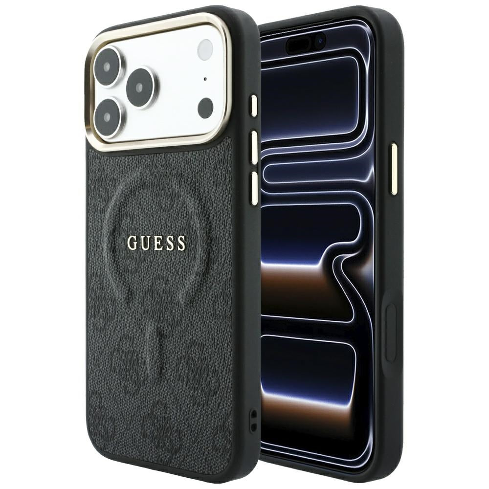 Guess Embossed 4G Classic MagSafe Case til iPhone 17 Pro / 18 Pro - sort