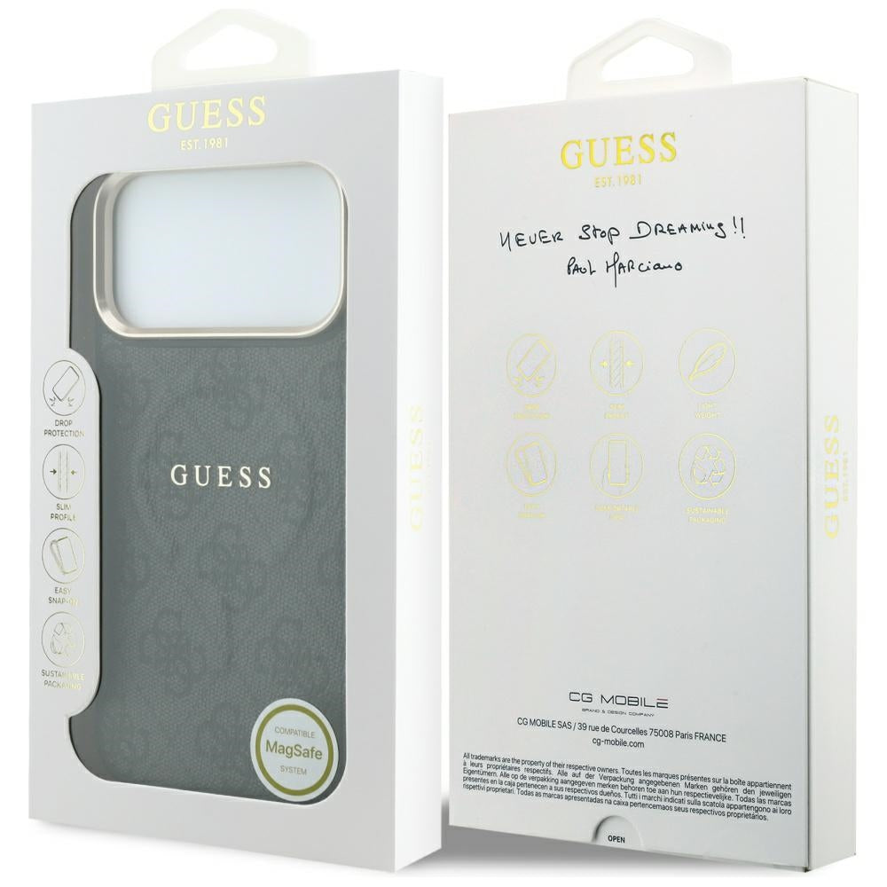 Guess Embossed 4G Classic MagSafe Case til iPhone 17 Pro / 18 Pro - sort
