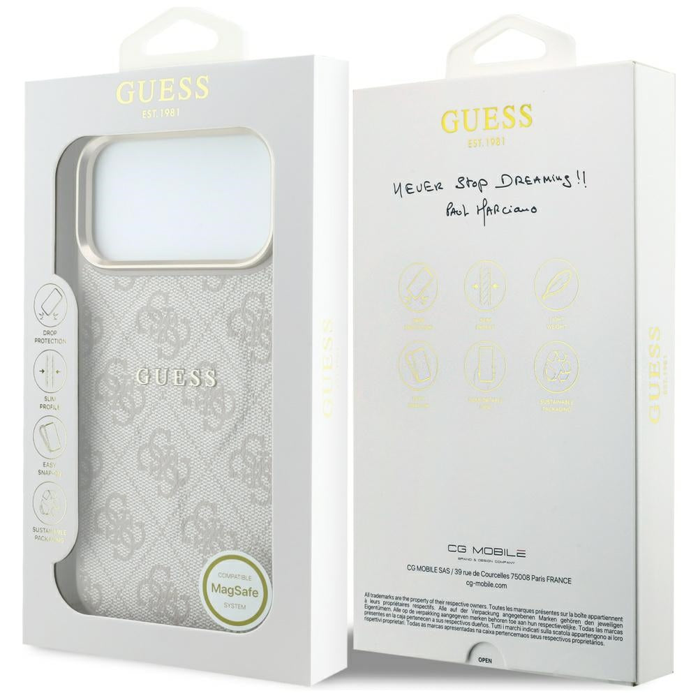 Guess Embossed 4G Classic MagSafe Case til iPhone 17 Pro / 18 Pro - Pink