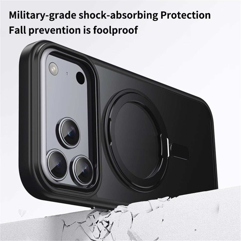 Magnetisk etui med roterende stativ til iPhone 18 Pro Max / 17 Pro Max TPU Acryl MagSafe - sort