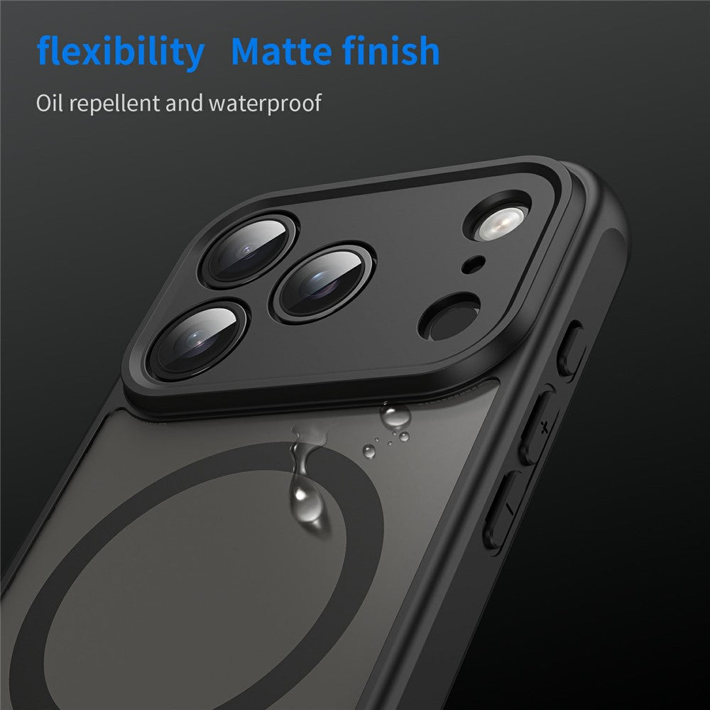 iPhone 18 Pro / 17 Pro PC TPU Magnetisk Matte Case, Drop-resistent - sort