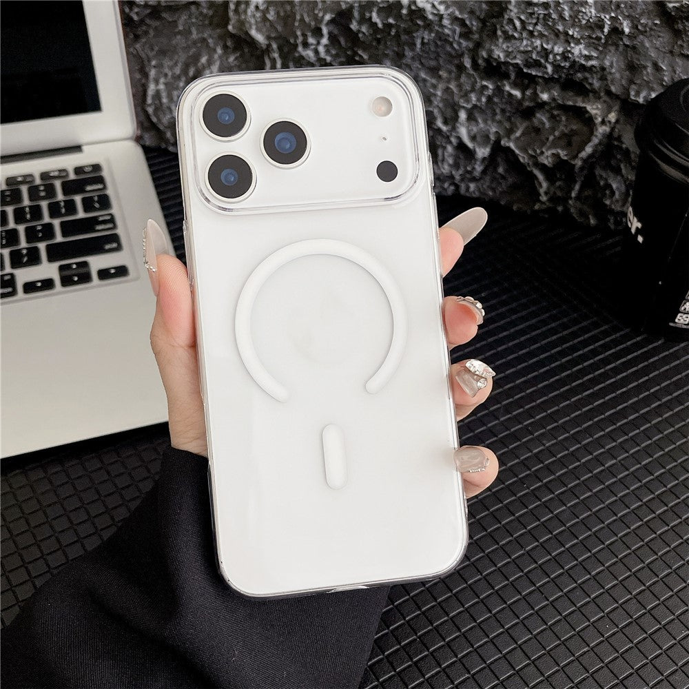 MagSafe Kompatibel iPhone 18 Pro / 17 Pro PC Case - gennemsigtig hvid