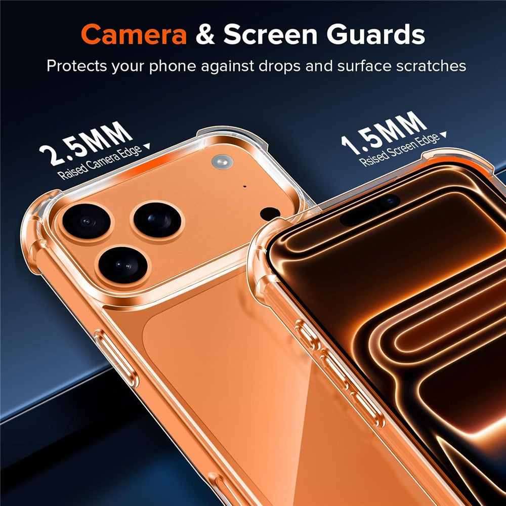 Hybrid Akryl TPU Case iPhone 18 Pro / 17 Pro med kamerabeskyttelse - gennemsigtig
