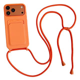 Silikonfoder med kortlås og rem til iPhone 18 Pro Max / 17 Pro Max - orange