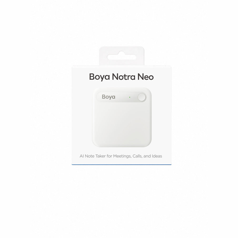 BOYA Notra Neo Voice Recorder med AI Transcription - hvid