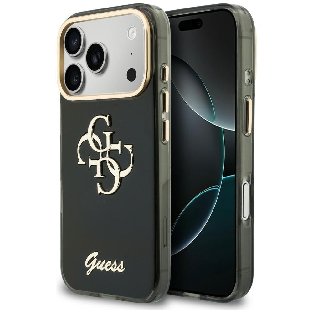 Guess IML 4G Script Metal Case til iPhone 17 Pro / 18 Pro - sort
