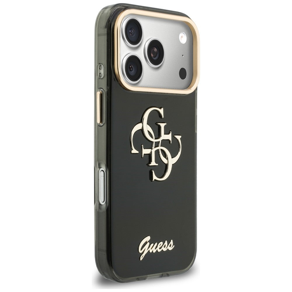 Guess IML 4G Script Metal Case til iPhone 17 Pro / 18 Pro - sort