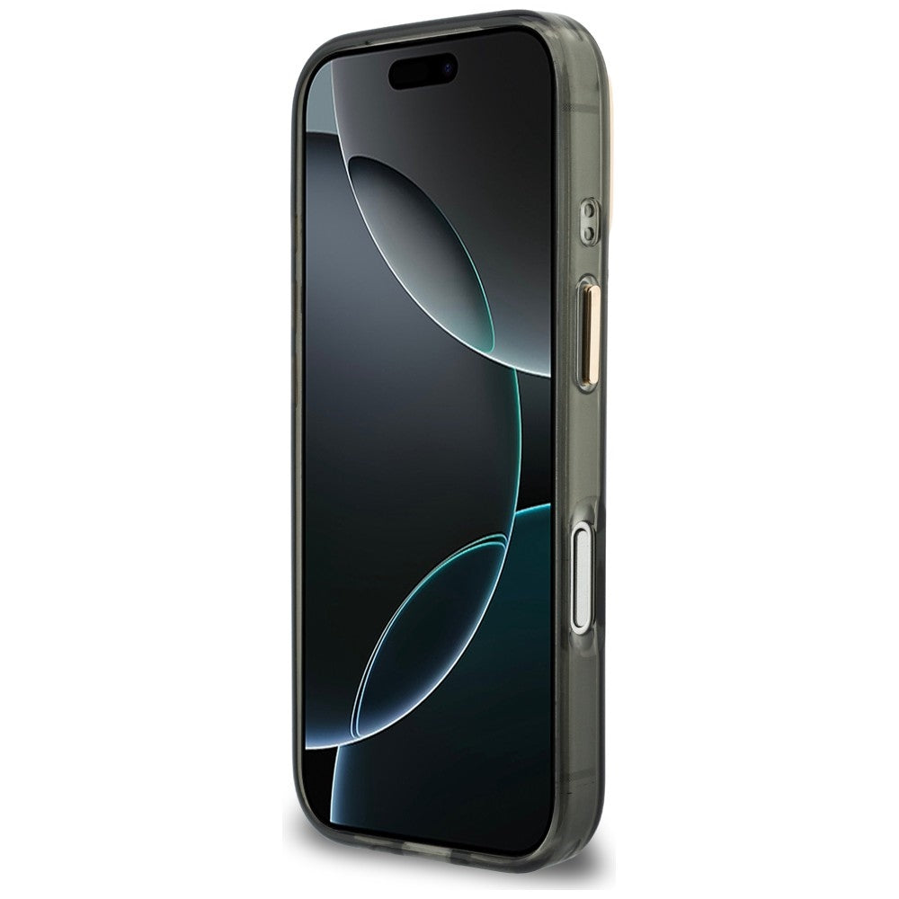 Guess IML 4G Script Metal Case til iPhone 17 Pro / 18 Pro - sort