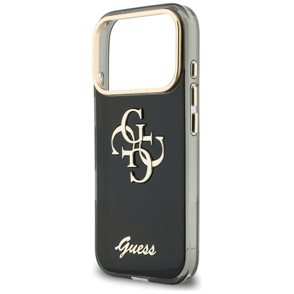 Guess IML 4G Script Metal Case til iPhone 17 Pro / 18 Pro - sort