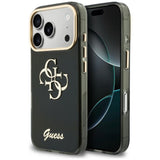 Guess IML 4G Script Metal Case til iPhone 17 Pro Max / 18 Pro Max - sort