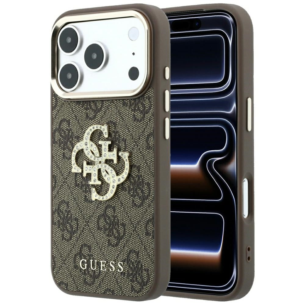 Guess 4G og Big Strass Logo Case til iPhone 17 Pro Max / 18 Pro Max - Brown