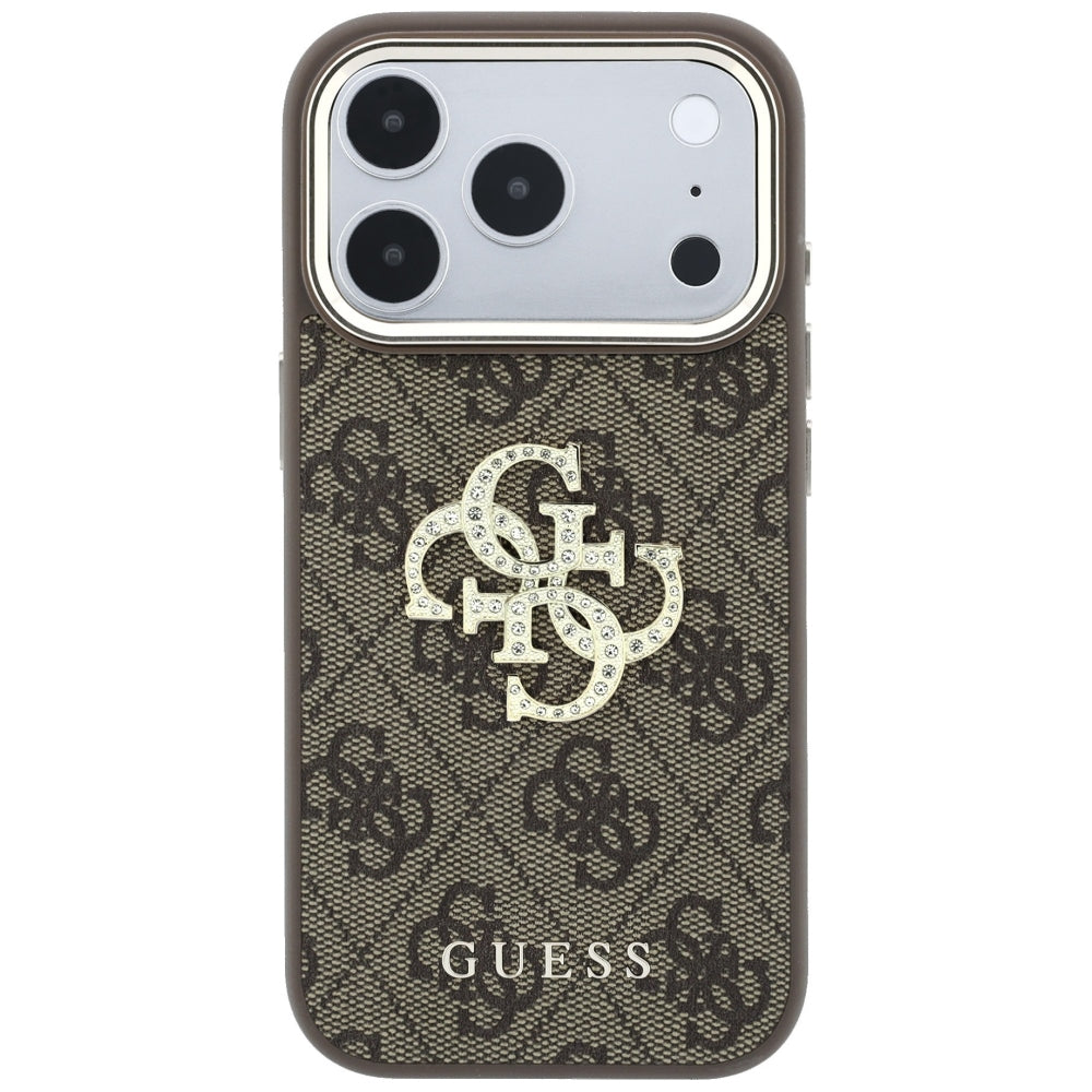 Guess 4G og Big Strass Logo Case til iPhone 17 Pro Max / 18 Pro Max - Brown
