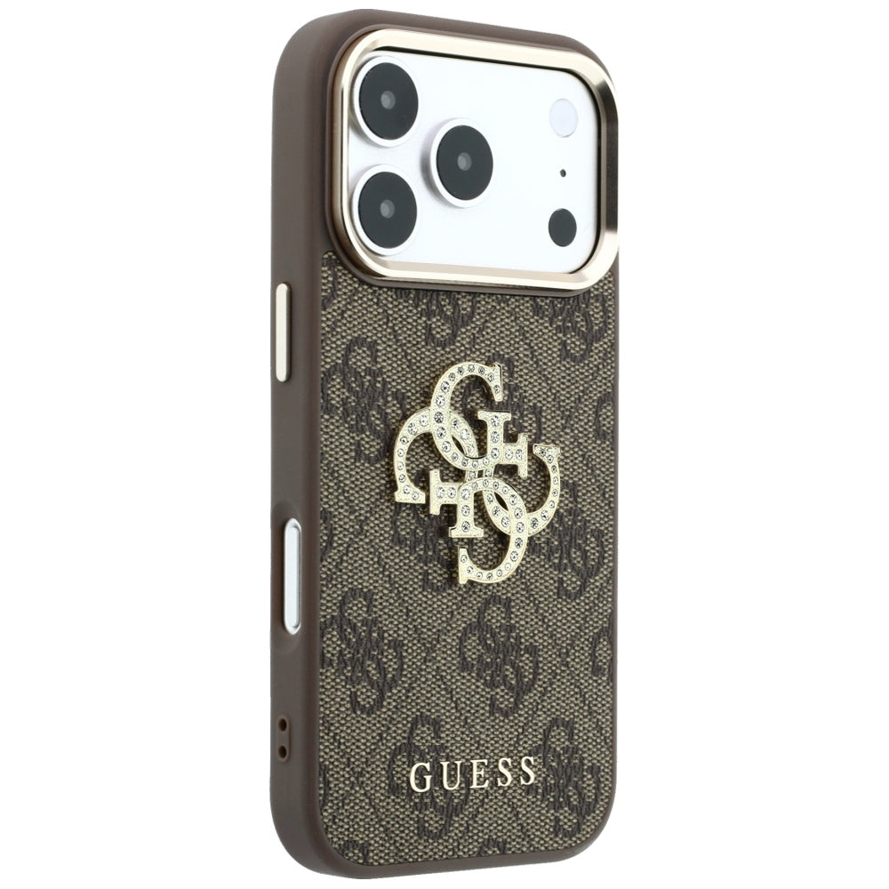 Guess 4G og Big Strass Logo Case til iPhone 17 Pro Max / 18 Pro Max - Brown