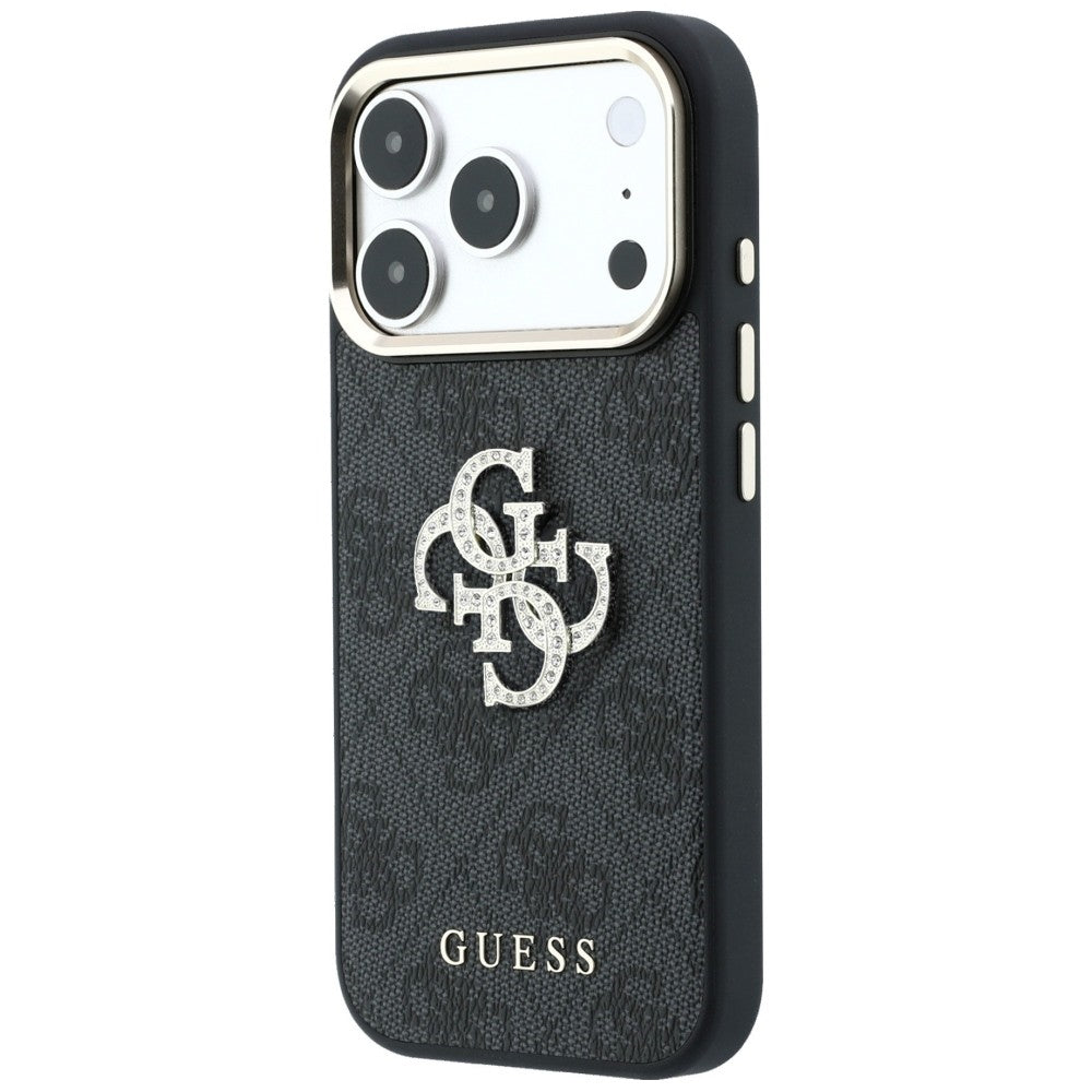 Guess 4G og Big Strass Logo Case til iPhone 17 Pro Max / 18 Pro Max - sort