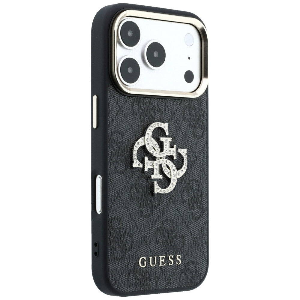 Guess 4G og Big Strass Logo Case til iPhone 17 Pro Max / 18 Pro Max - sort