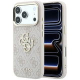 Guess 4G og Big Strass Logo Case til iPhone 17 Pro / 18 Pro - Pink