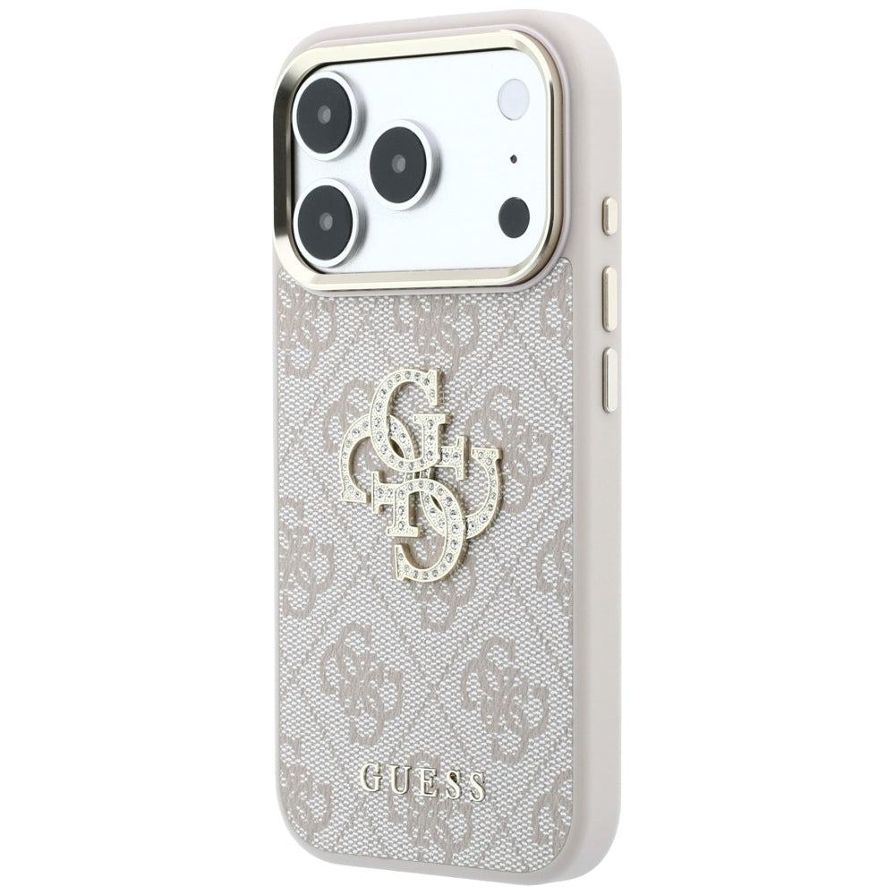Guess 4G og Big Strass Logo Case til iPhone 17 Pro / 18 Pro - Pink