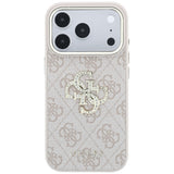 Guess 4G og Big Strass Logo Case til iPhone 17 Pro / 18 Pro - Pink