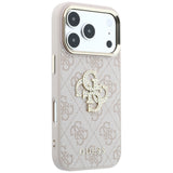 Guess 4G og Big Strass Logo Case til iPhone 17 Pro / 18 Pro - Pink
