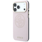 Guess Perforeret 4G Gold Logo Magsafe Case til iPhone 17 Pro / 18 Pro - Pink