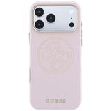 Guess Perforeret 4G Gold Logo Magsafe Case til iPhone 17 Pro / 18 Pro - Pink