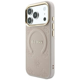Guess Saffiano Peony & Ring MagSafe fodtøj til iPhone 17 Pro / 18 Pro - pink