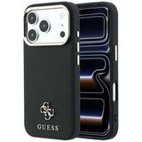 Guess Saffiano Small 4G og Classic Logo MagSafe Case til iPhone 17 Pro Max / 18 Pro Max - sort
