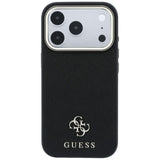 Guess Saffiano Small 4G og Classic Logo MagSafe Case til iPhone 17 Pro Max / 18 Pro Max - sort