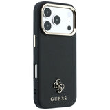 Guess Saffiano Small 4G og Classic Logo MagSafe Case til iPhone 17 Pro Max / 18 Pro Max - sort