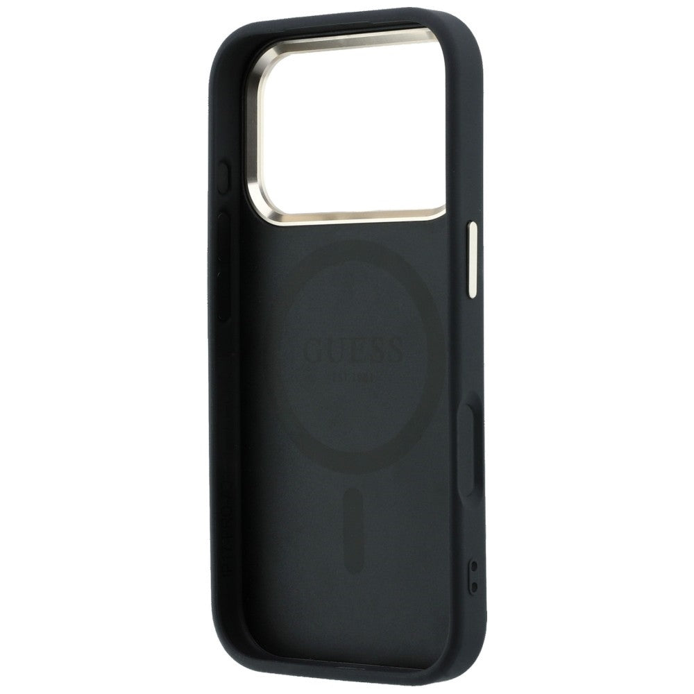 Guess Saffiano Small 4G og Classic Logo MagSafe Case til iPhone 17 Pro Max / 18 Pro Max - sort