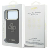 Guess Grained & Big Resin Logo Case til iPhone 18 Pro Max / 17 Pro Max - sort
