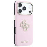 Guess Smooth & Big Strass Logo Case til iPhone 18 Pro / 17 Pro - Pink