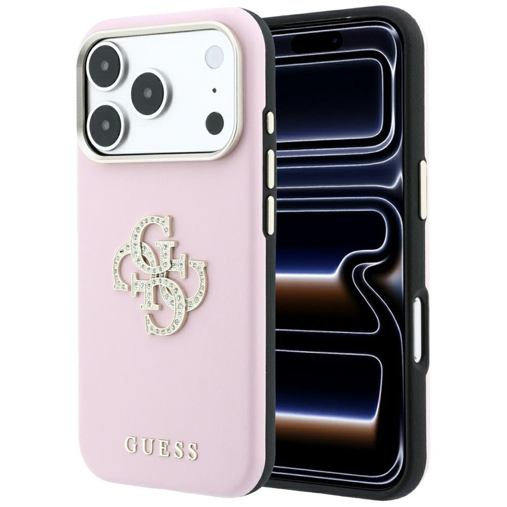 Guess Smooth & Big Strass Logo Case til iPhone 18 Pro Max / 17 Pro Max - Pink