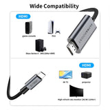 Tech-Protect UltraBoost USB-C HDMI 2.1 60HZ Videokabel 300 cm - Grå