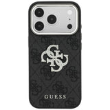 Guess 4G og Big Strass Logo Case til iPhone 18 Pro / 17 Pro - sort